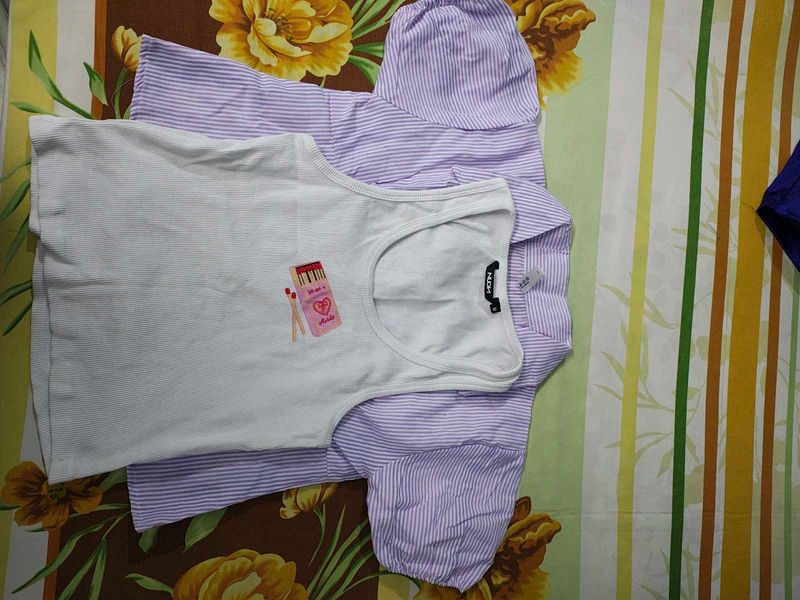 Cute Graphic Tank Top and Shirt set
