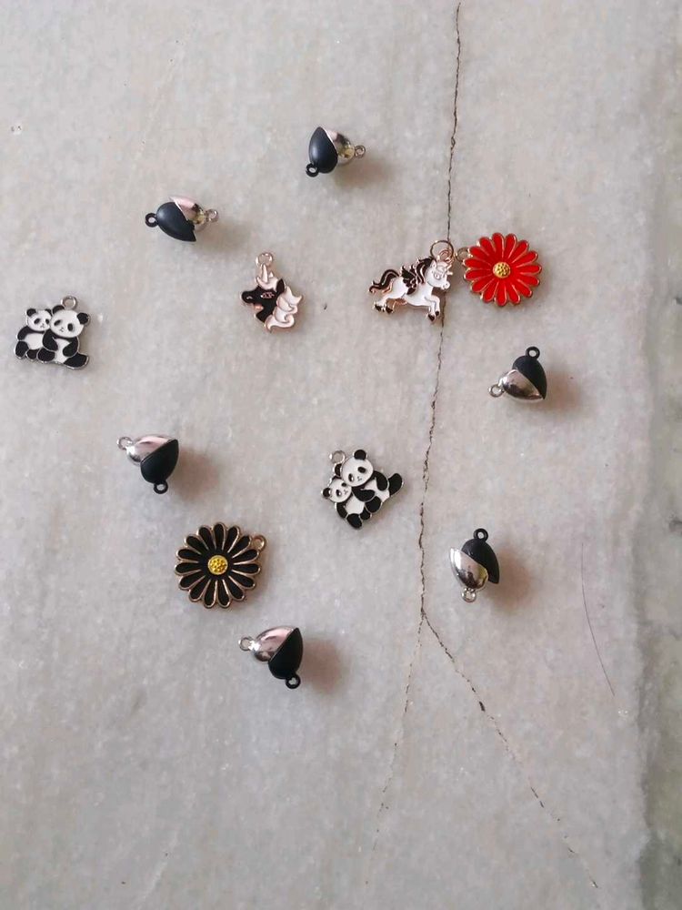 Cute Panda &amp; Flower Charms