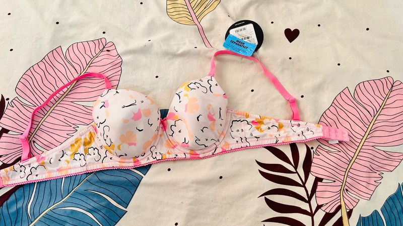 size 34B Cute Floral Print Padded Bra