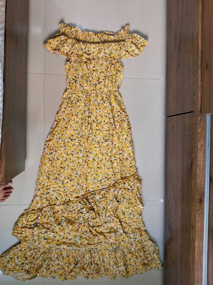 Boho Floral Off-Shoulder Maxi Dress