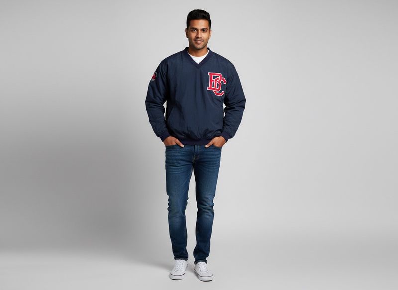 Navy Pullover Jacket - Team Logo