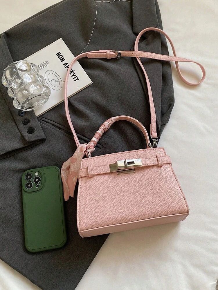 Chic Pink Textured Handbag