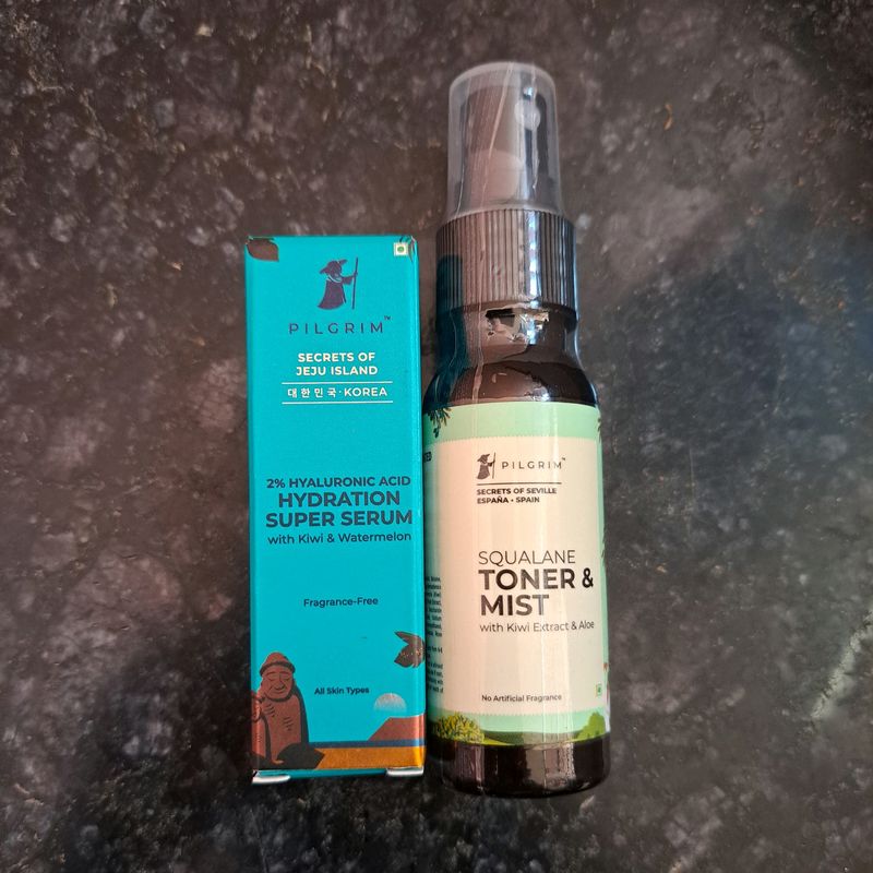 Pilgrim Hyaluronic Acid Serum And Toner Combo