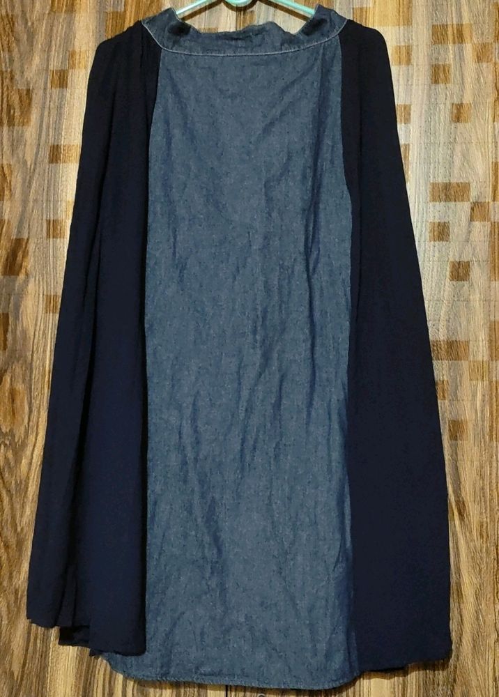 Denim &amp; Navy Skirt