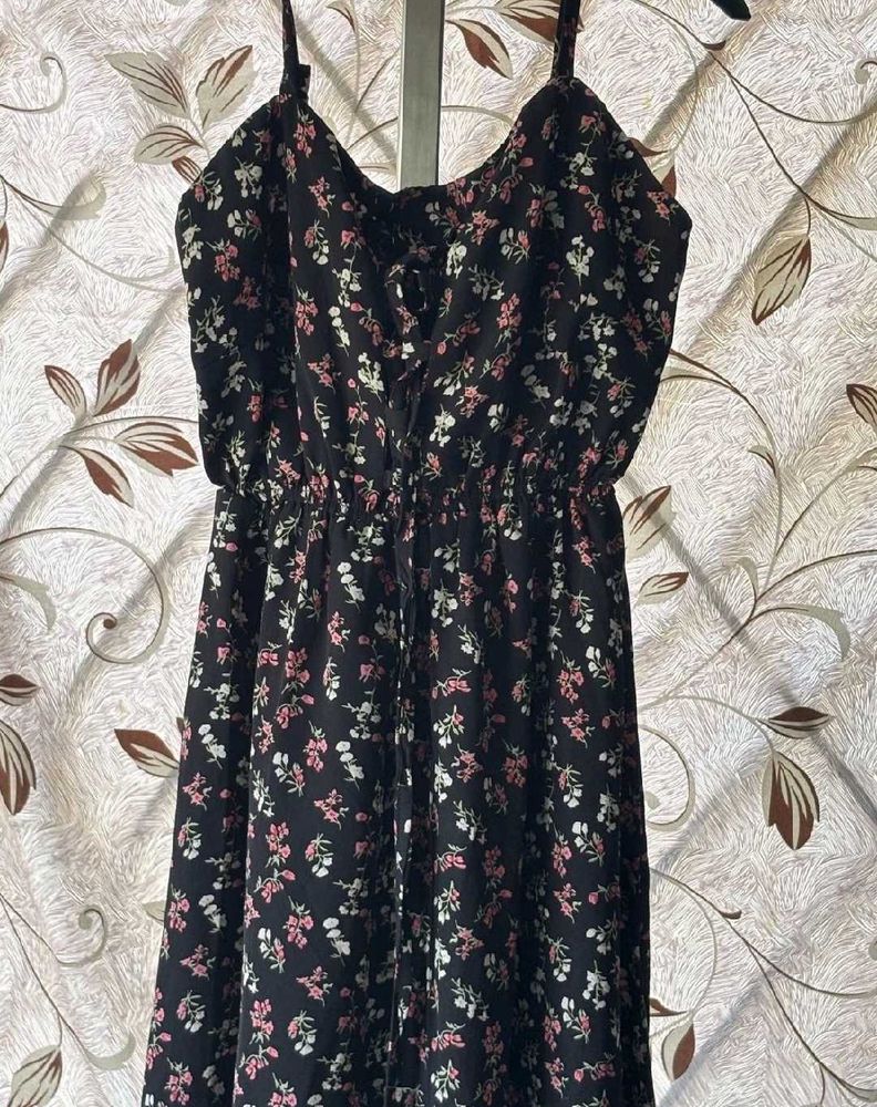 Floral Print Spaghetti Strap Dress