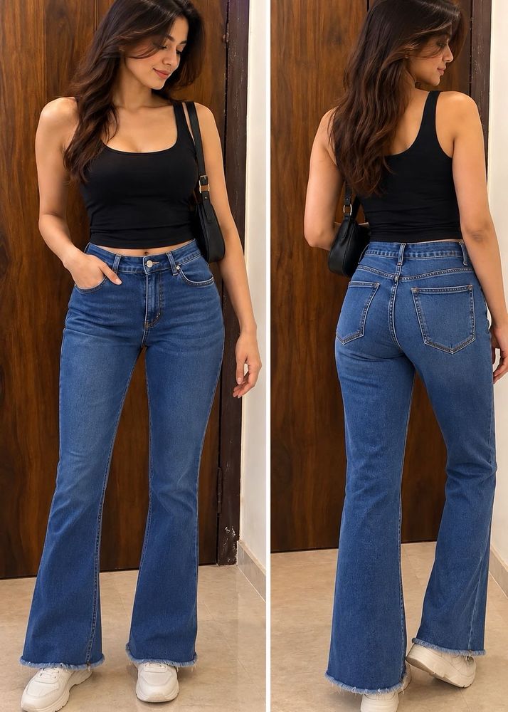 Stylish Blue Flare Jeans