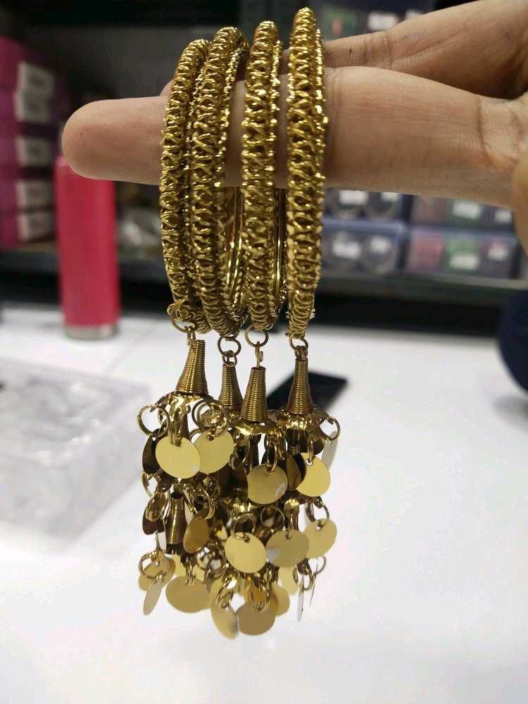 Golden Dangling Bangles