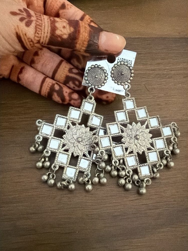 Mirror Work Dangle Earrings