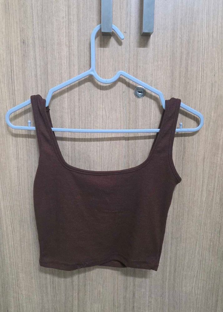Brown Cropped Tank Top