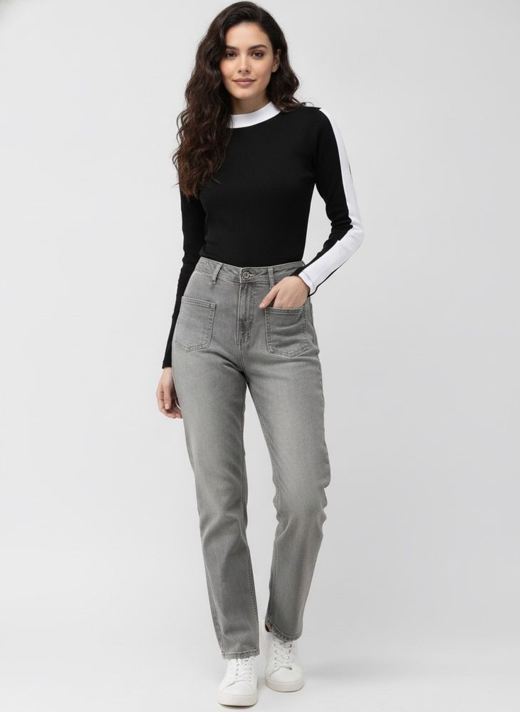 ROADSTER Women Grey Straight Fit Mid-Rise Jeans
