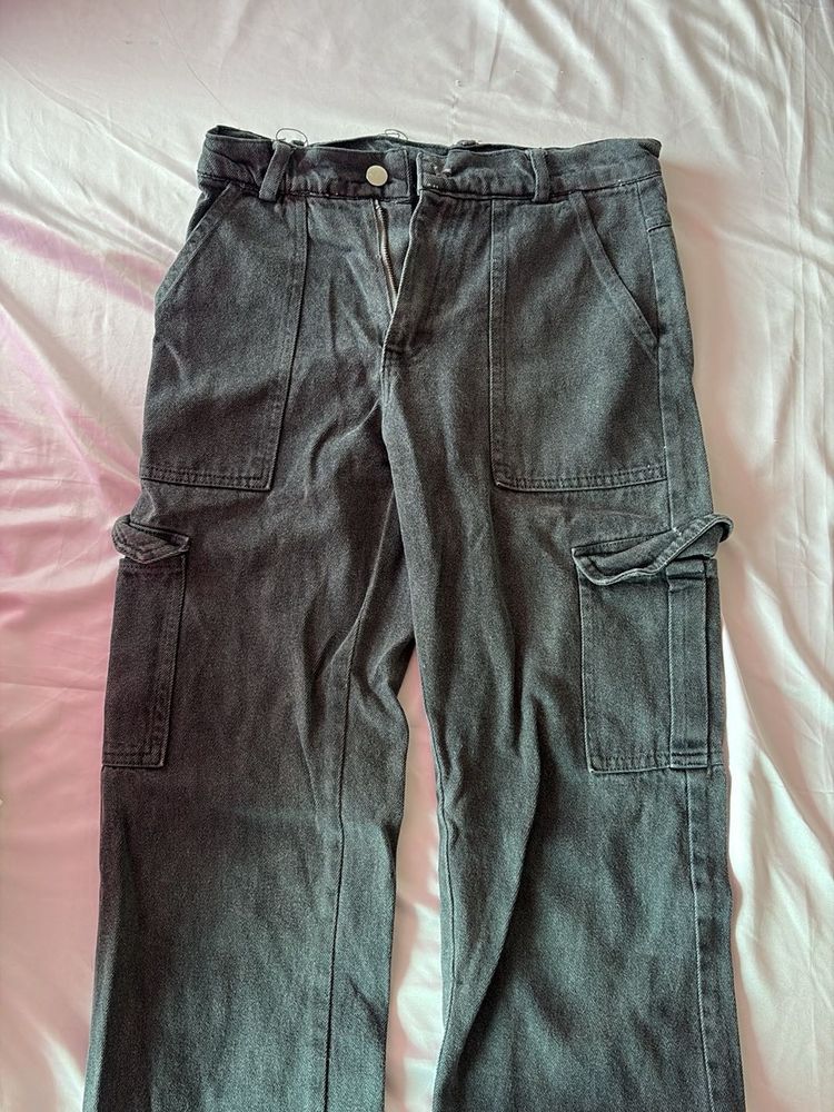 Gray black Cargo jeans