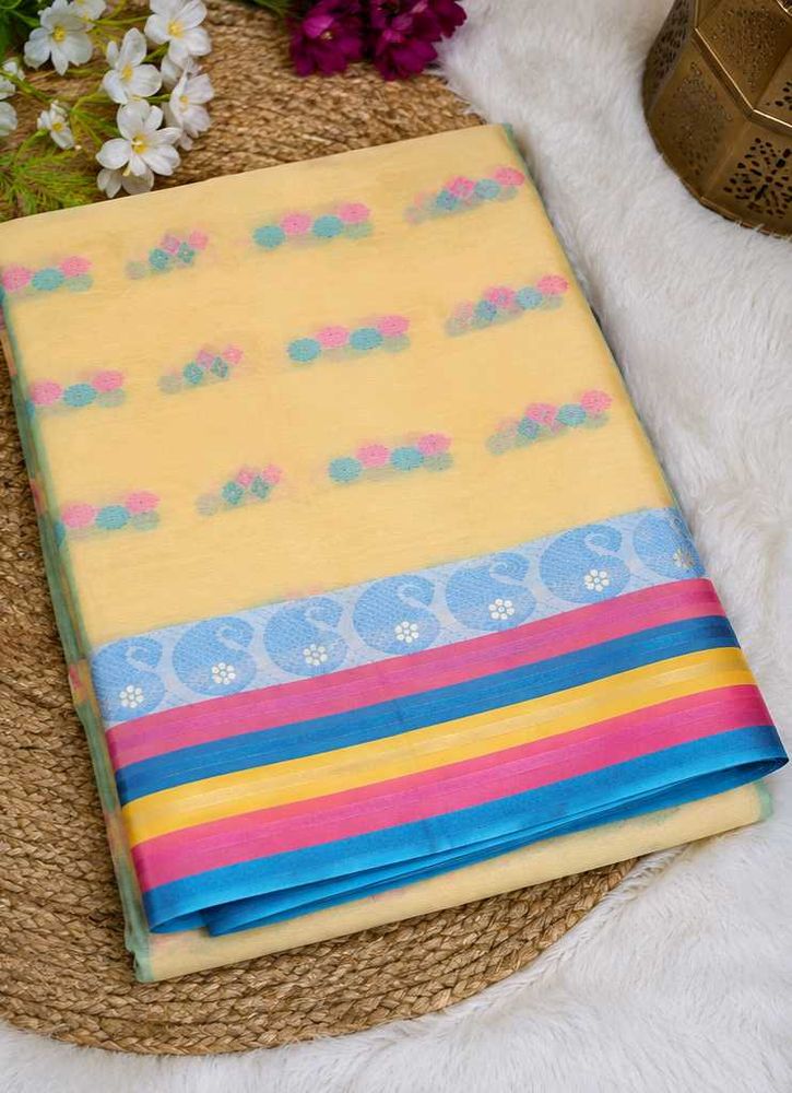 Beautiful Yellow Floral Saree
