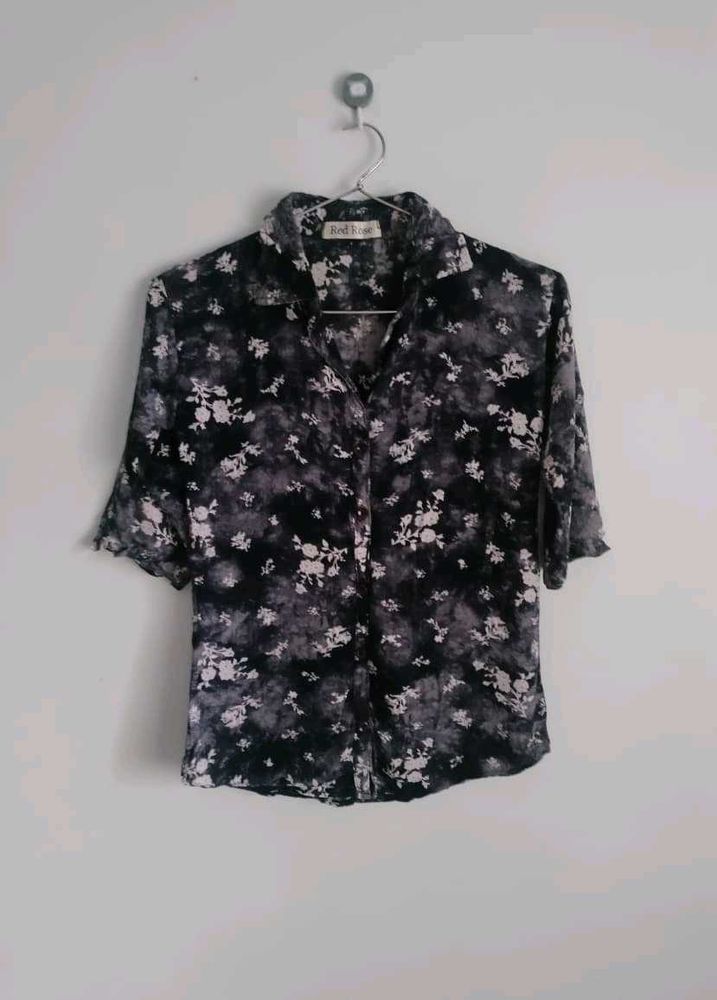 Chic Floral Button-Up Shirt