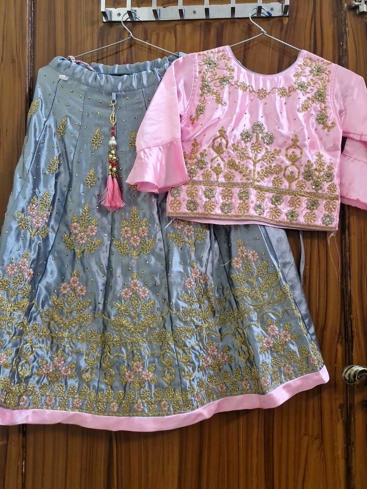 Embroidered Lehenga Choli Set for kids