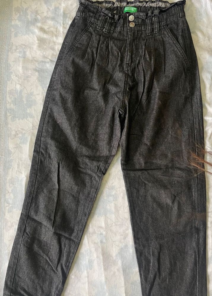 Benetton High-Waisted Paperbag Jeans