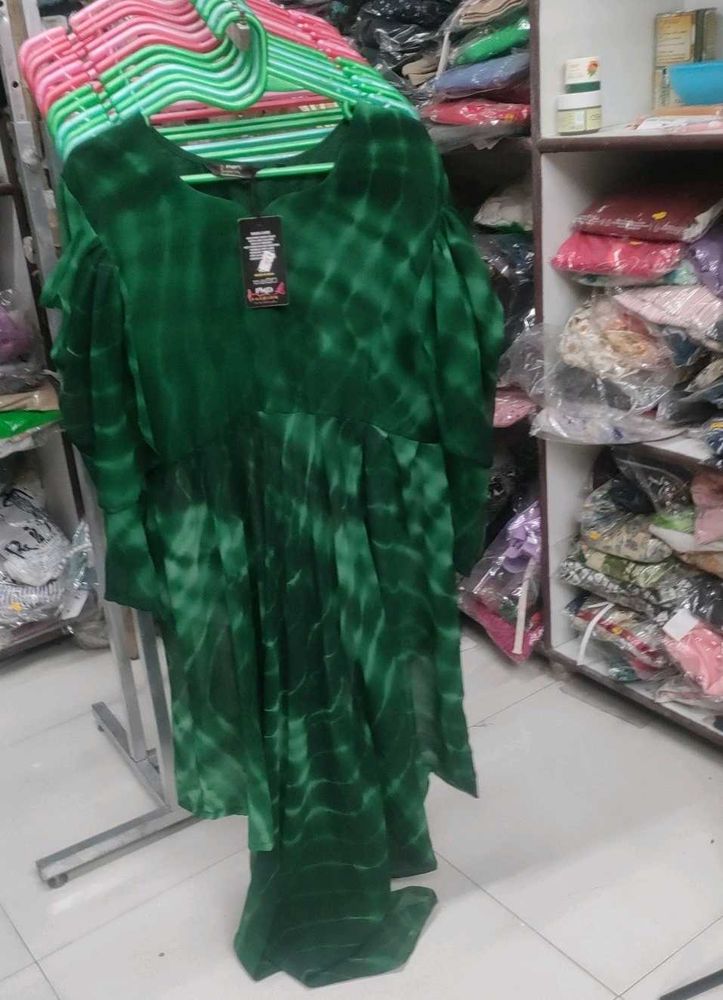 Green Tie-Dye Dress