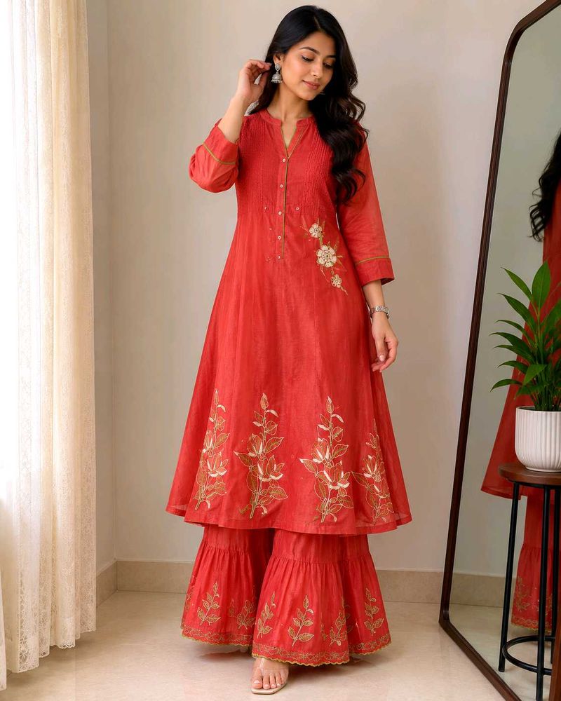 Elegant Red Kurta no pant