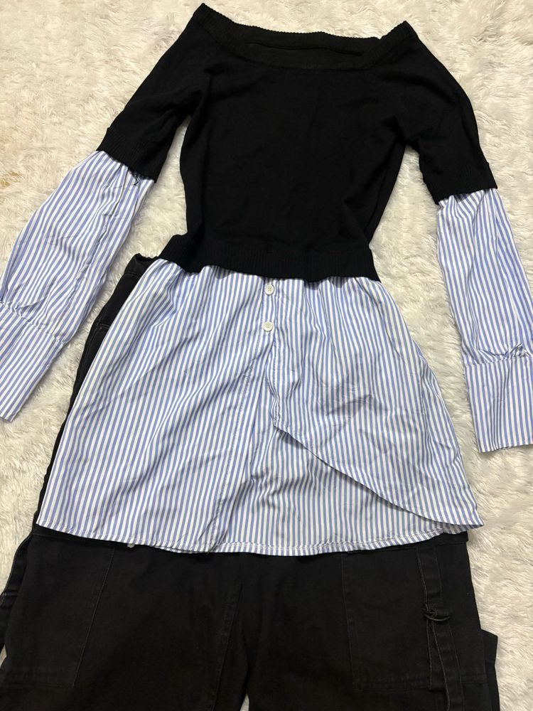 Stylish Black &amp; Blue Layered Top