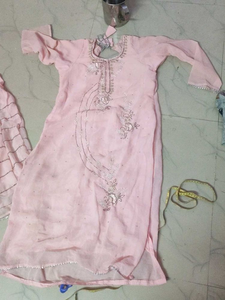 Designer Pink Kurta Set with Embellishments