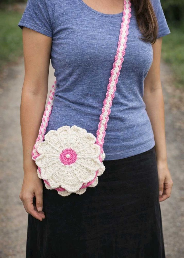 Handmade Crochet Flower Crossbody Bag