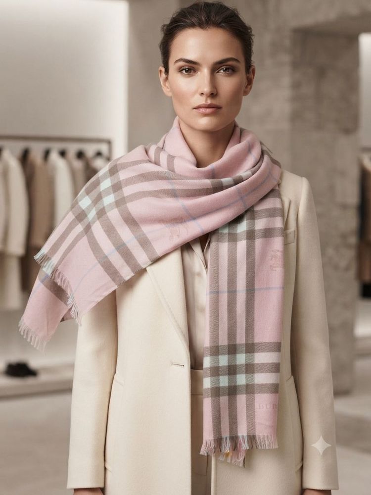 Burberry Pink Check Scarf