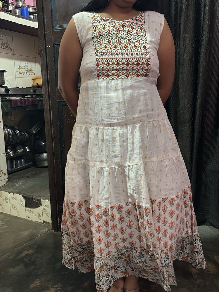 Elegant Tiered Ethnic Gown