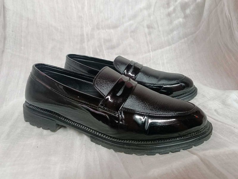 Glossy Black Loafers