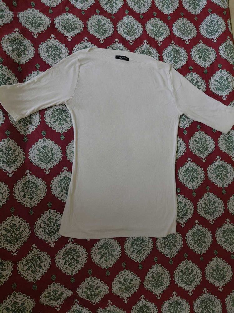 Cream Boat Neck Top