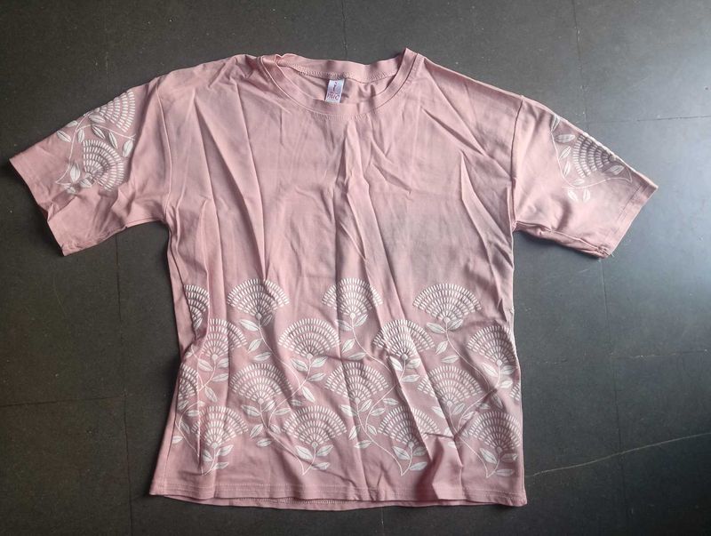 Blush Pink Embroidered T-Shirt