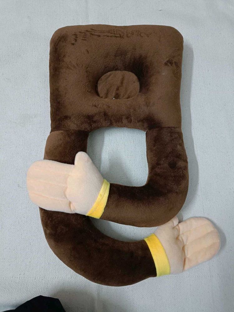 Cute Brown Plush Pillow for newborn
