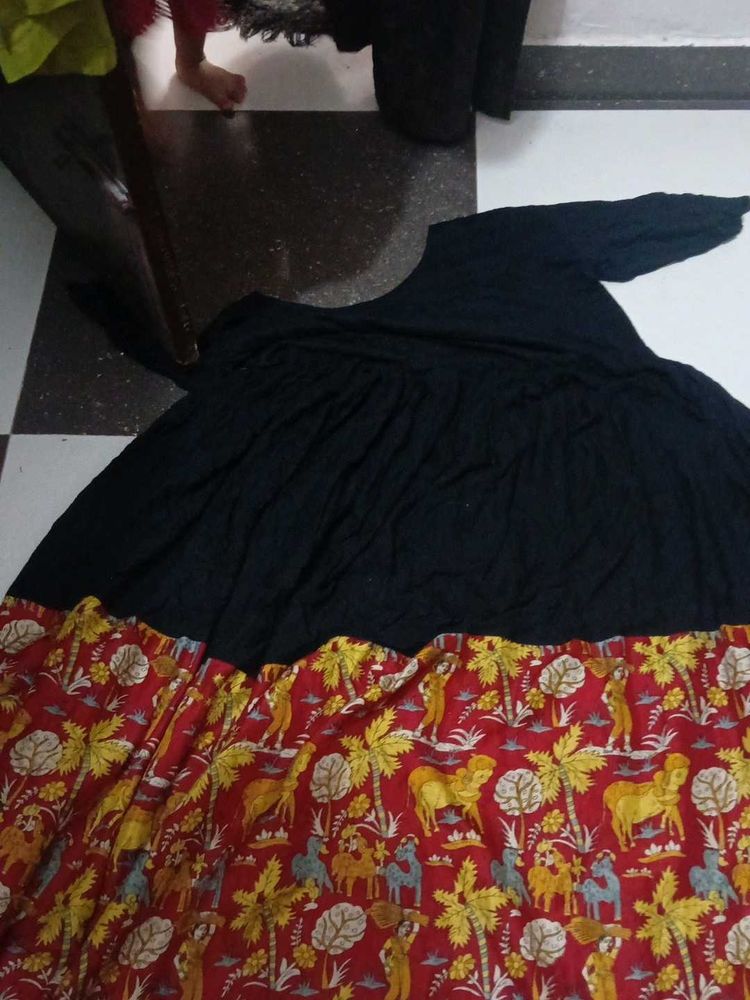 Black Maxi Dress with Unique Print