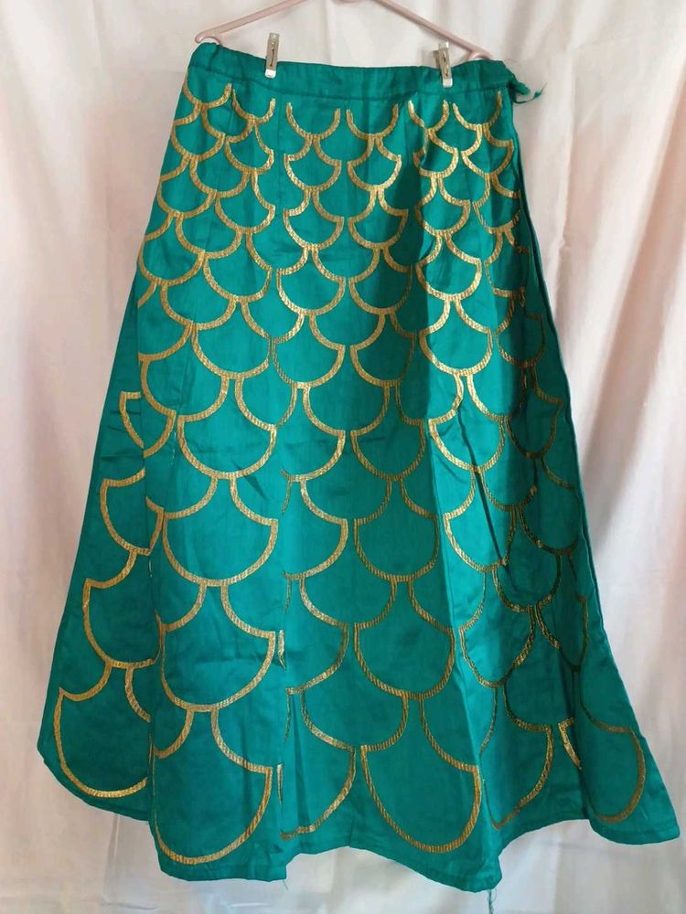Teal &amp; Gold Ethnic Skirt