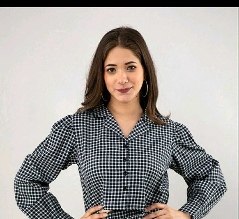 Chic Gingham Button-Up Top