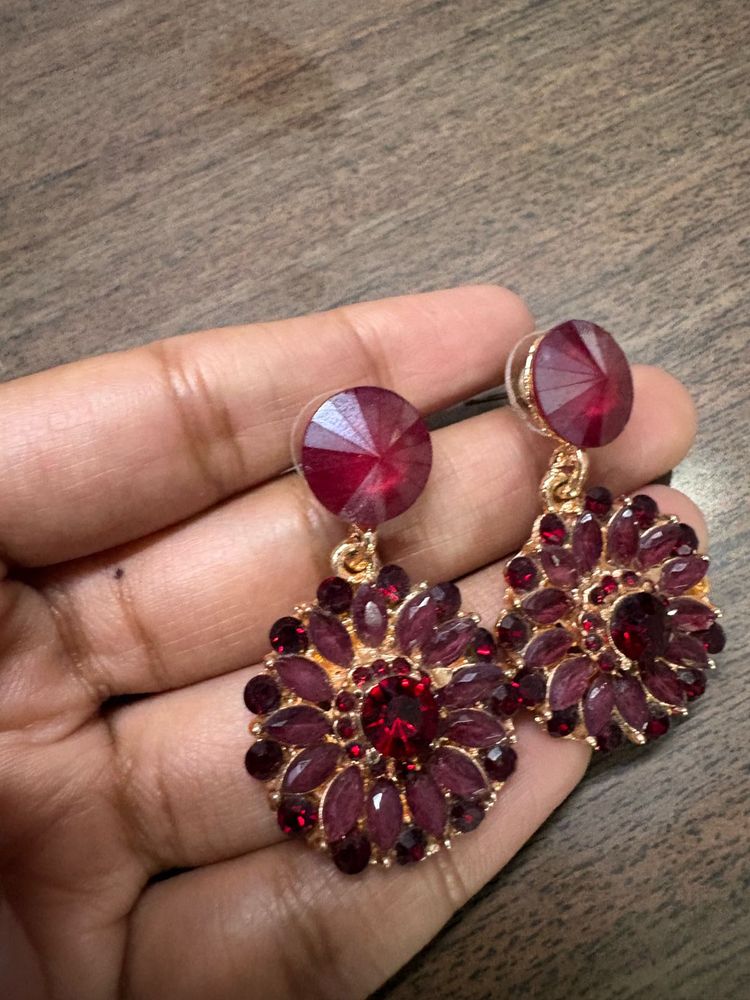 Elegant Burgundy Earrings