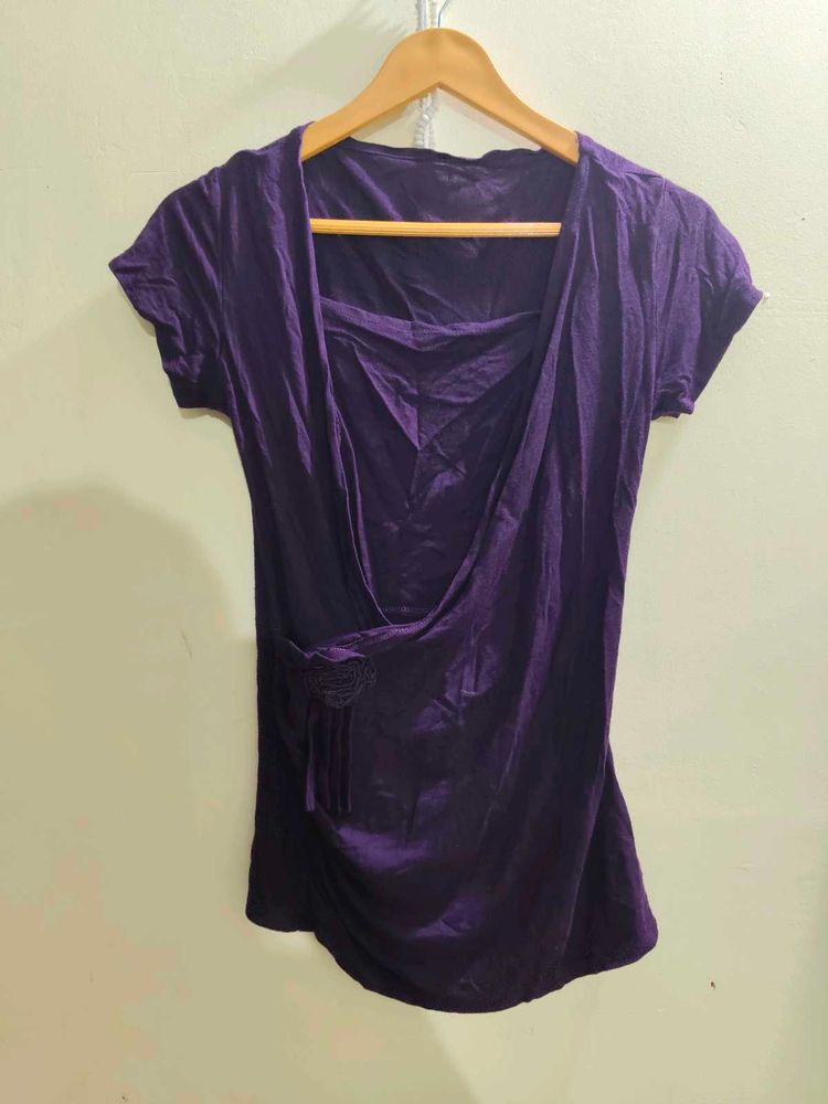 Stylish Purple Short Sleeve Top