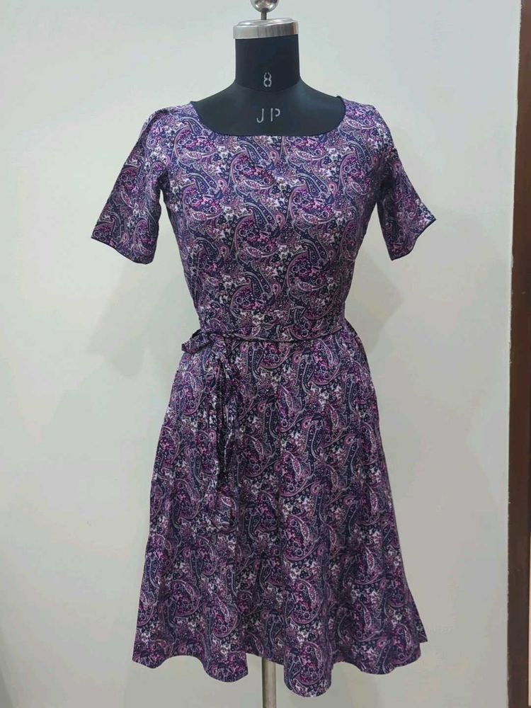 Paisley Print  mini Dress Cotton 💯
