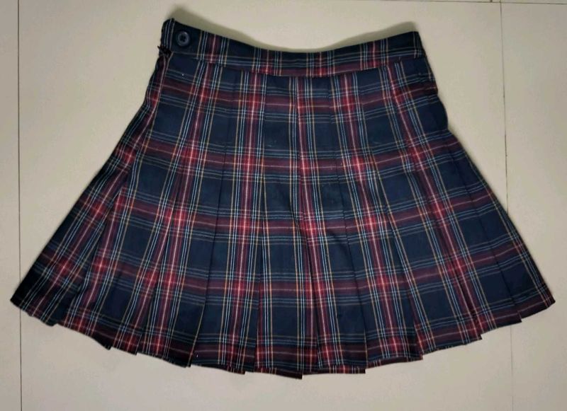 Plaid Pleated Mini Skirt