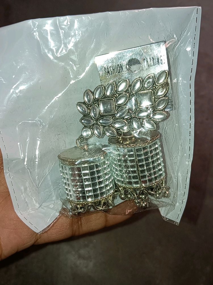Mirror Jhumka Earrings &amp;Stude