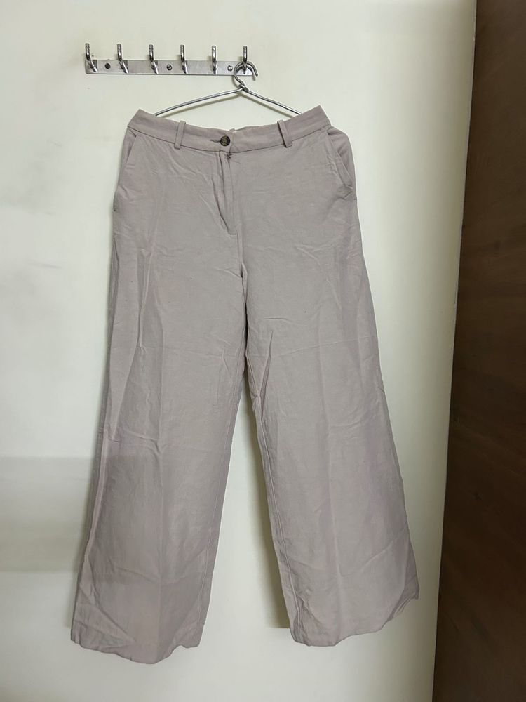 H&amp;M beige Wide-Leg Pants