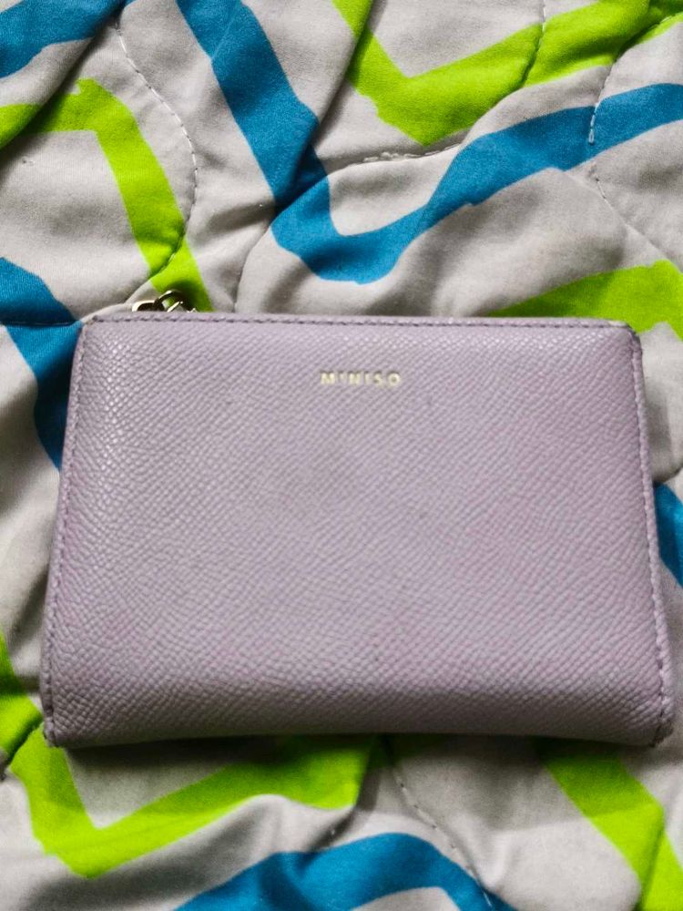 Miniso Lavender Textured Wallet