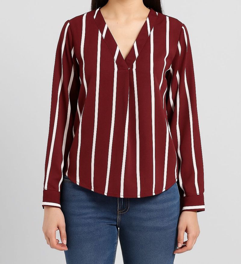 Striped V-Neck Top