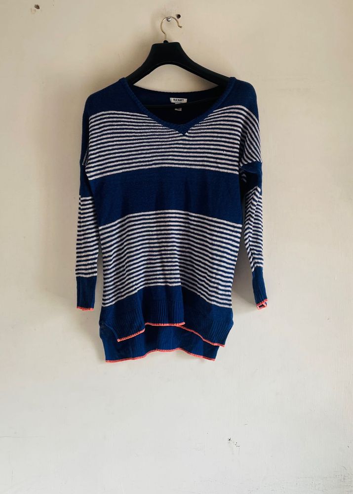 Blue High Low Sweater Top