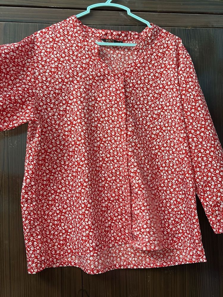 Red Floral Top
