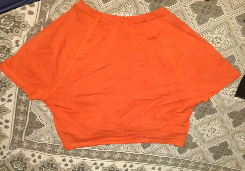 orange Cropped T-Shirt