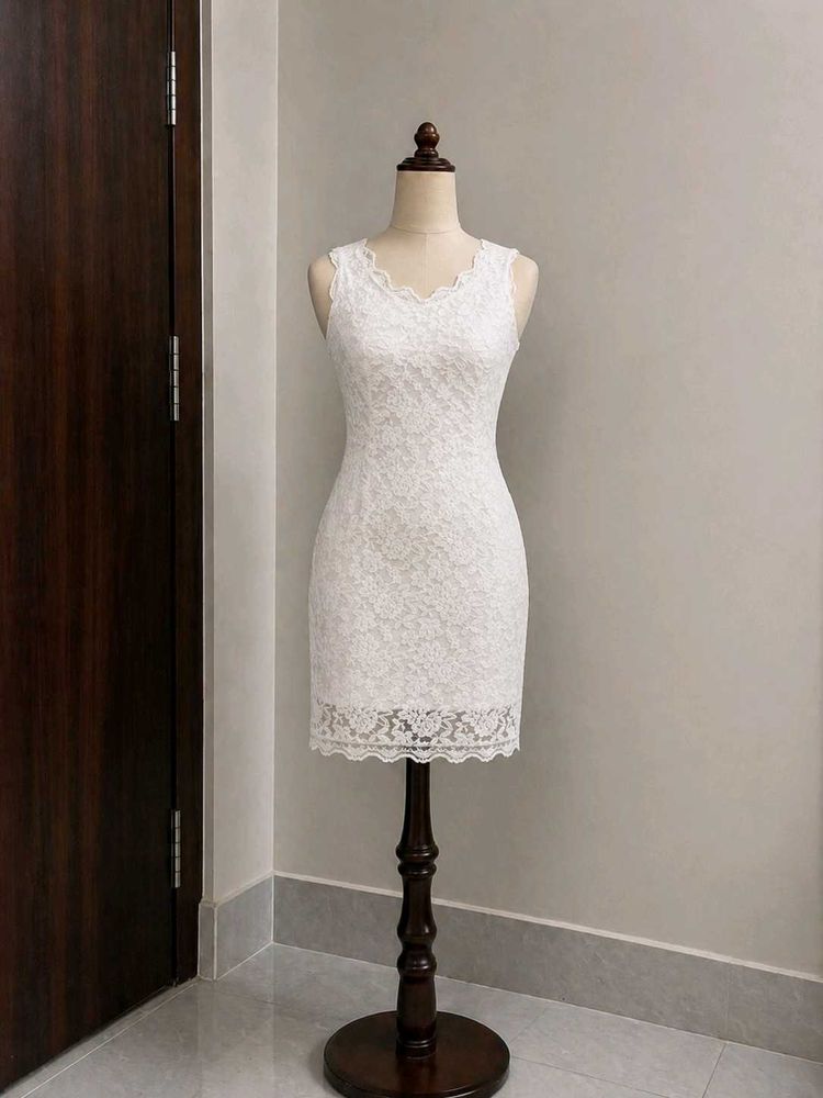 Elegant White Lace Mini Dress