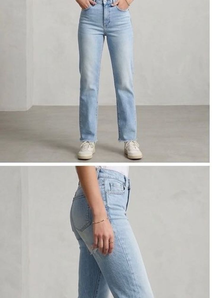 Light Wash Straight Leg Jeans
