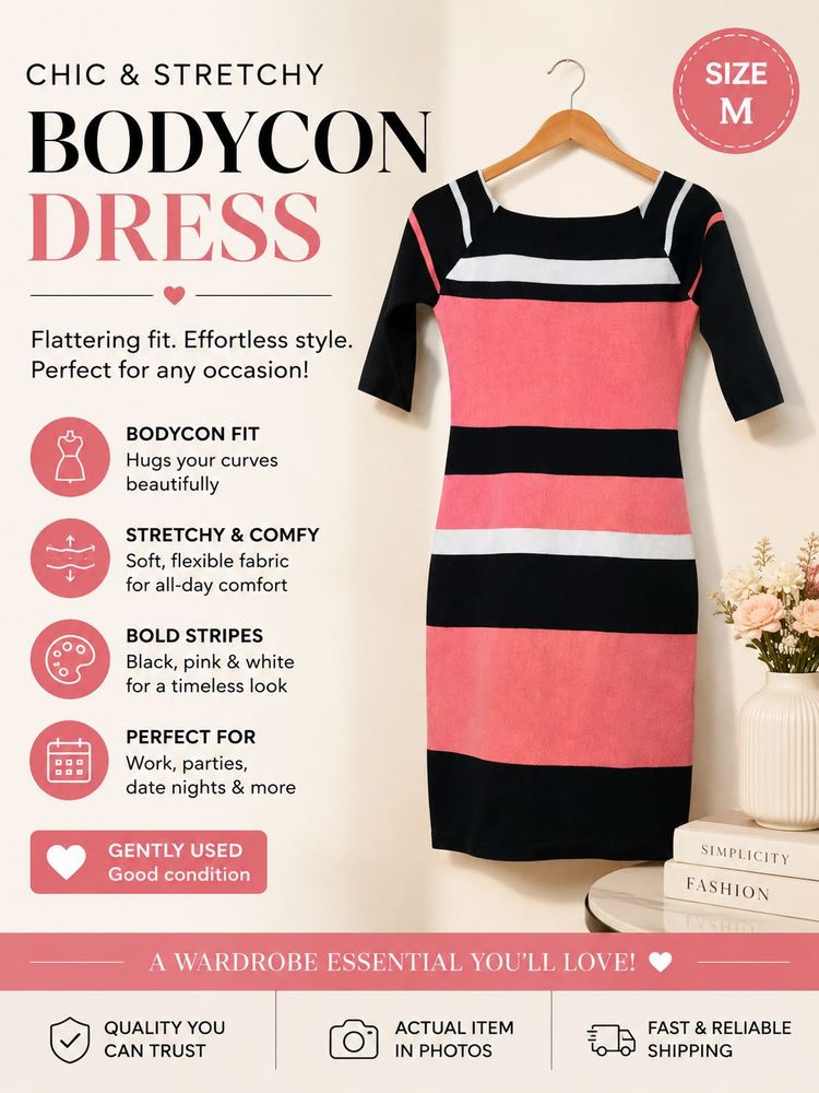 Striped Knit Midi Dress