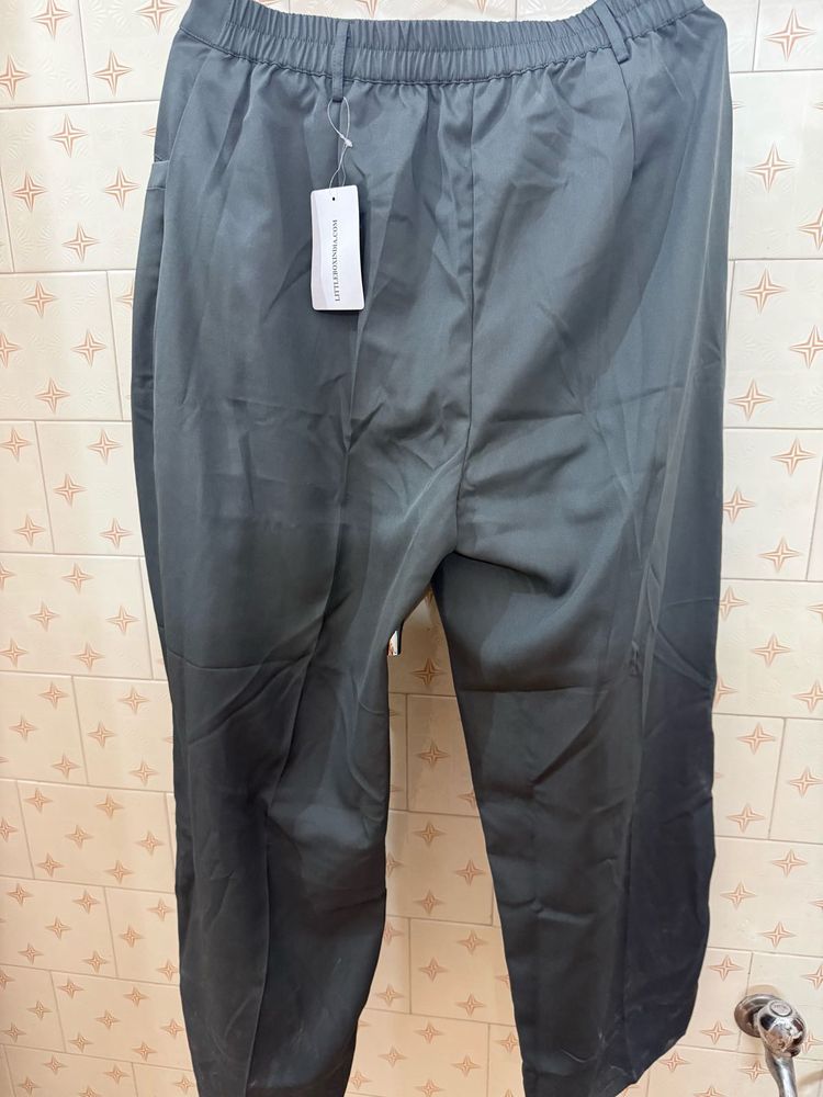 Elegant Women's Grey Silky Pants