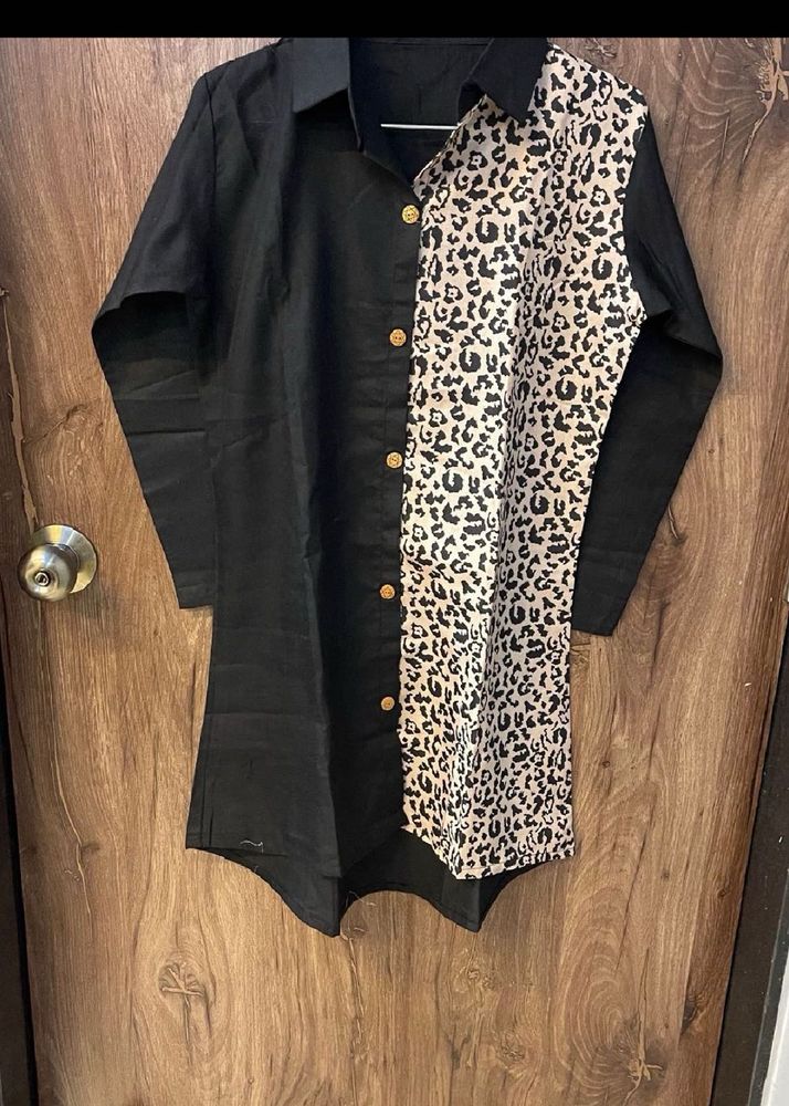 Animal Print Shirt Dress