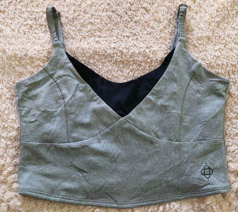 SATVA Eco-Friendly Heather Grey Sports Bra 🧘‍♀️